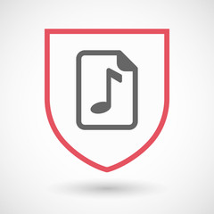 Isolated shield with  a music score icon