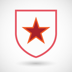 Isolated shield with  the red star of communism icon