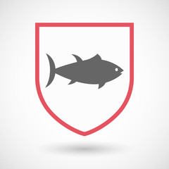 Isolated shield with  a tuna fish