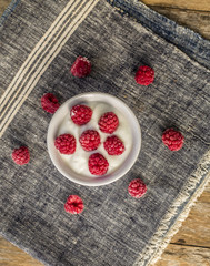 Plain Greek Yogurt with Raspberries