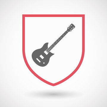 Isolated shield with  an electric guitar