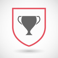 Isolated shield with  an award cup