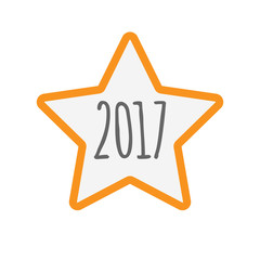 Isolated star with  a 2017 year  number icon