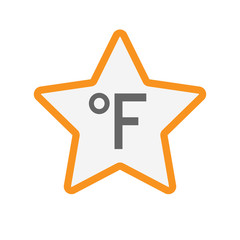 Isolated star with  a farenheith degrees sign