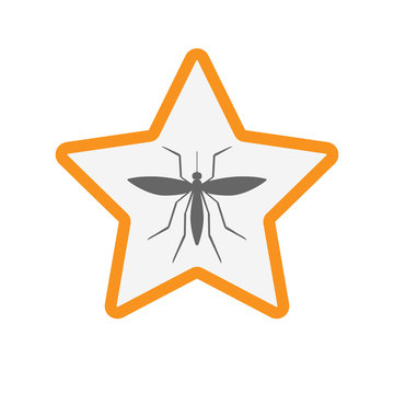 Isolated star with  a mosquito