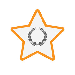 Isolated star with  a laurel crown sign