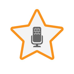 Isolated star with  a microphone sign