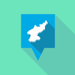 Long shadow tooltip with  the map of North Korea