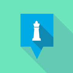 Long shadow tooltip with a  king   chess figure