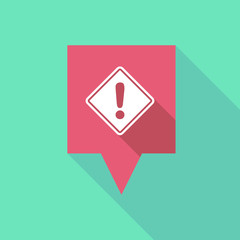 Long shadow tooltip with   a warning road sign