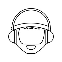 Fototapeta premium young man with headset character vector illustration design