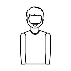 young man avatar character vector illustration design