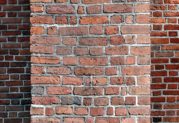 Grunge background for your presentation. Old brick red wall.