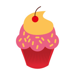 sweet and delicious cupcake icon vector illustration design