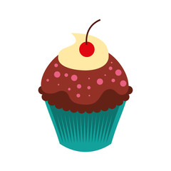 sweet and delicious cupcake icon vector illustration design