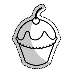 sweet and delicious cupcake icon vector illustration design