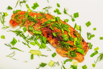 Fried pork schnitzel with greens