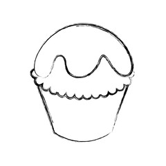 sweet and delicious cupcake icon vector illustration design