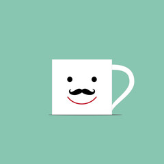 Coffee cup with men face vector