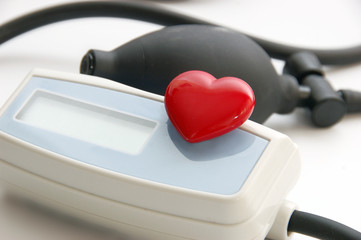 A device for measuring blood pressure. Checking blood pressure of a patient, selective focus.
