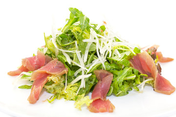 Salad with tuna meat and vegetables green