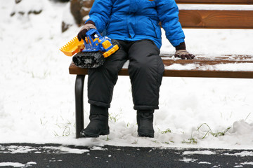 Fototapeta premium Winter games on the Playground.