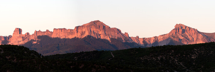 The Cimarron Mountain Range at Sunset