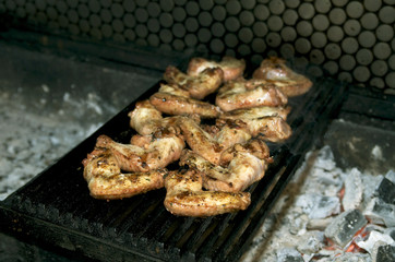 Cooking chicken wings grilled