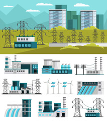 Fototapeta premium Power Generation Orthogonal Concept