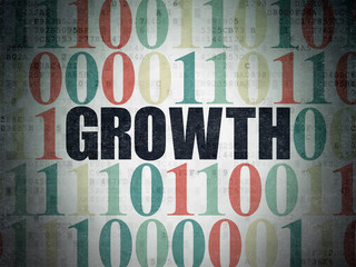 Finance concept: Growth on Digital Data Paper background