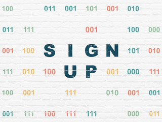 Web design concept: Sign Up on wall background