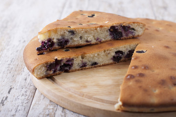 Pie with blueberries