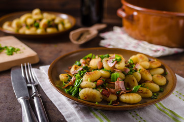 Fried homemade gnocchi