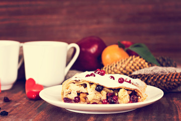 strudel and winter decor