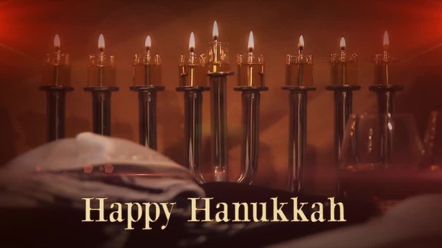 Happy Hanukkah with Candles Background