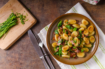 Fried homemade gnocchi