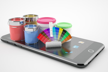 Mobile application online color selection and paint order