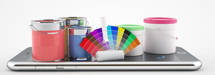 Mobile application online color selection and paint order