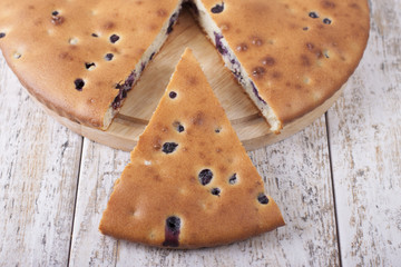 Pie with blueberries