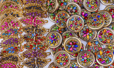 Naklejka premium Colorful Mexican Souvenir Jewerly Guanajuato Mexico