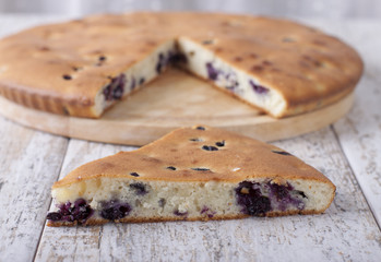 Pie with blueberries