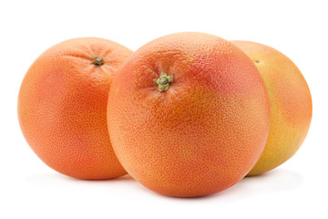Orange grapefruit on white background
