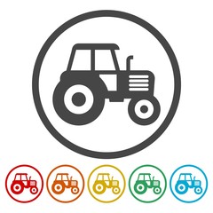 Tractor vector icon 