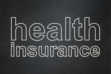 Insurance concept: Health Insurance on chalkboard background