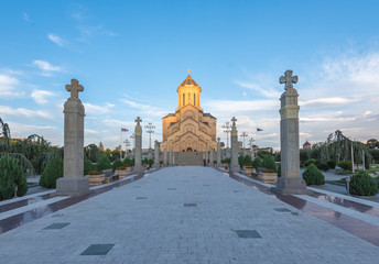 Obraz premium The Sameba cathedral Tbilisi