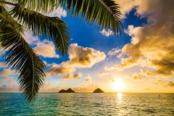 Beautiful Hawaiian Sunrise at Lanikai Beach