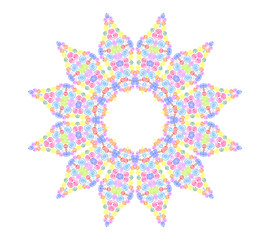 Abstract concentric pattern from curl color lines