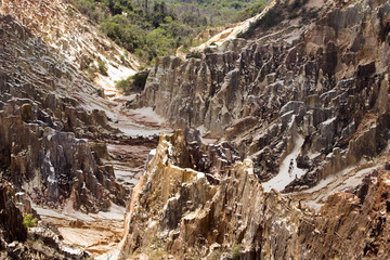 Fototapeta na wymiar beautiful view of the canyon erosion furrows, in the reserve Tsingy Ankarana, Madagascar