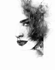 Abstract woman face. Fashion illustration. Watercolor painting © Anna Ismagilova