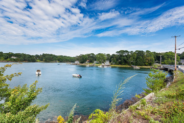 Spruce Creek viewed from Whipple Road, Maine on a sunny summer afternoon